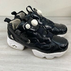 Reebok Classic Instapump Fury Black Patent Leather Sneakers-Women 7.5
